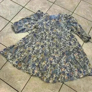 TCEC Floral Puff Sleeved Dress Size Large